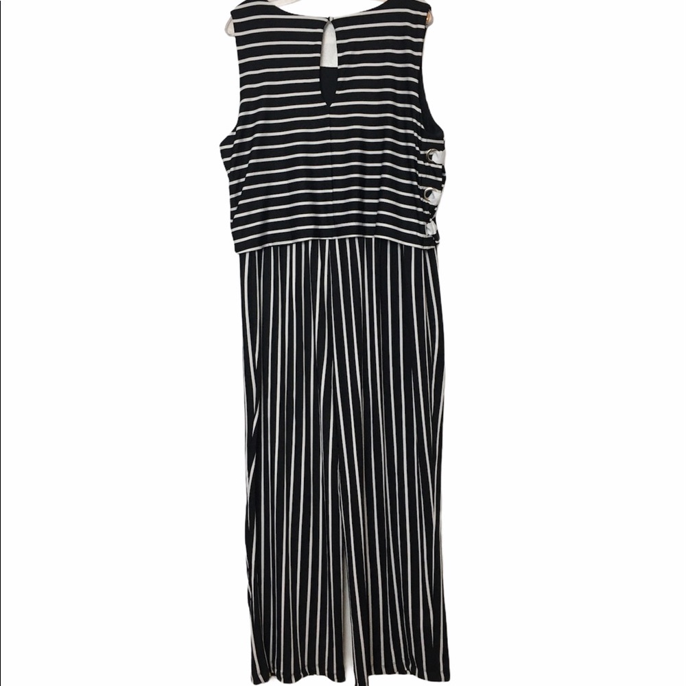 NY Collection Jumpsuit Petite Plus 2XP Striped Lace-Up Casual - Picture 14 of 14